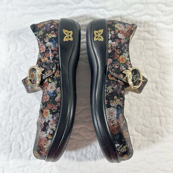 Alegria Kourtney Garland Mary Jane Multi Floral Leather Sparkle Size 36 USA 6.5 - Picture 4 of 9
